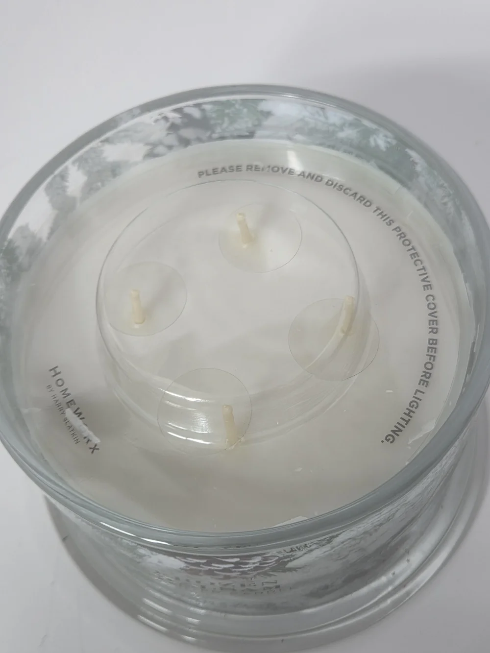 homeworx by slatkin co Frozen balsam 4 wick scented candle white jar